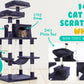 Paw Mate 145cm Grey Cat Tree WHISKY Sisal Scratching Post Scratcher Pole Condo House Tower