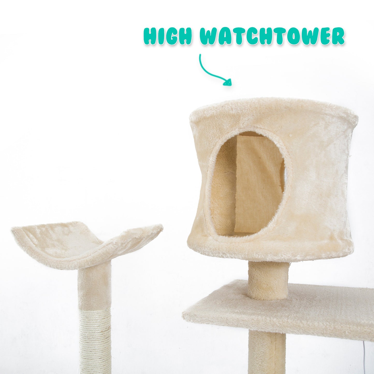 Paw Mate 170cm Beige Cat Tree Danie Multi Level Scratcher