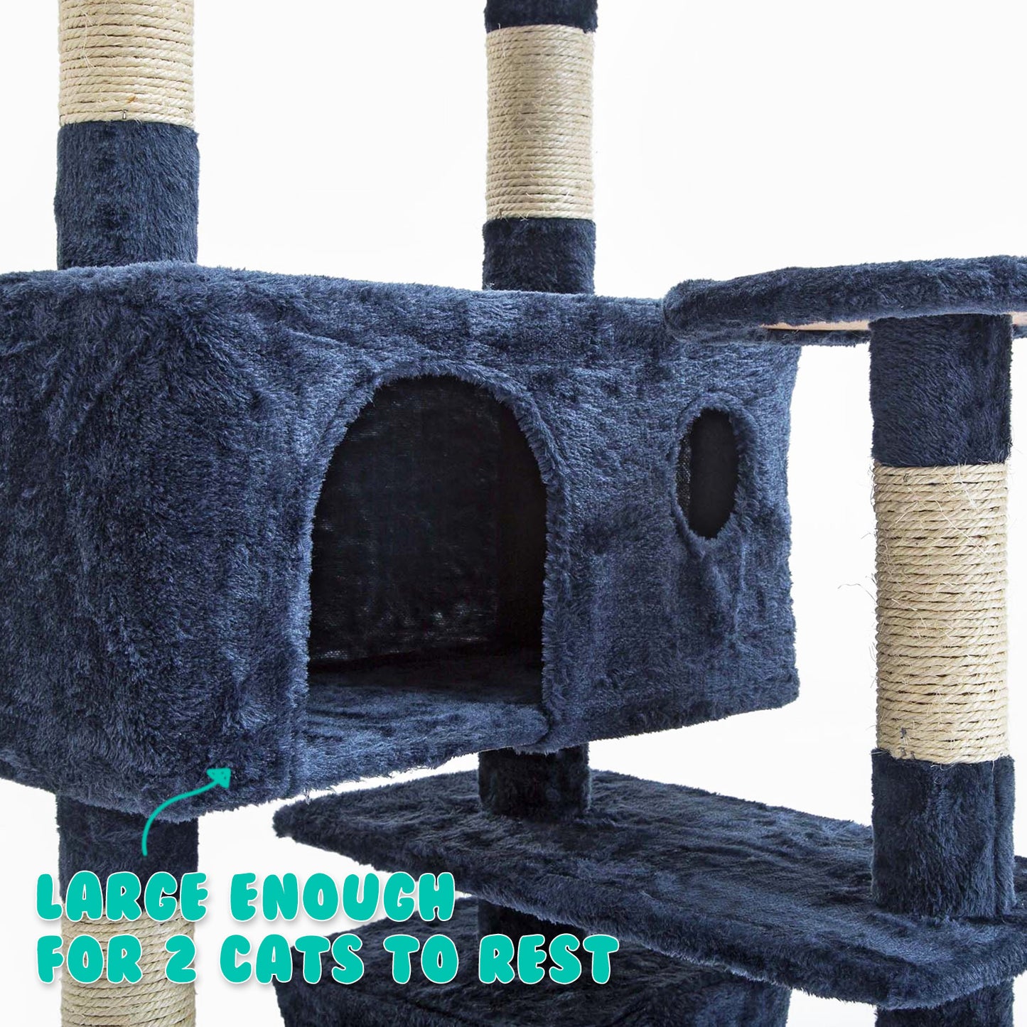 Paw Mate 130cm Blue Cat Tree Soho Multi Level Scratcher