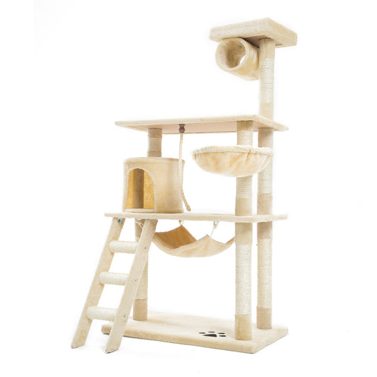 Paw Mate 140cm Beige Cat Tree Maple Multi Level Scratcher