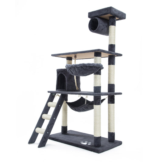 Paw Mate 140cm Grey Cat Tree Maple Multi Level Scratcher