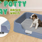 PS KOREA Blue Dog Pet Potty Tray Training Toilet Raised Walls T1