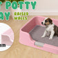 PS KOREA Pink Dog Pet Potty Tray Training Toilet Raised Walls T1
