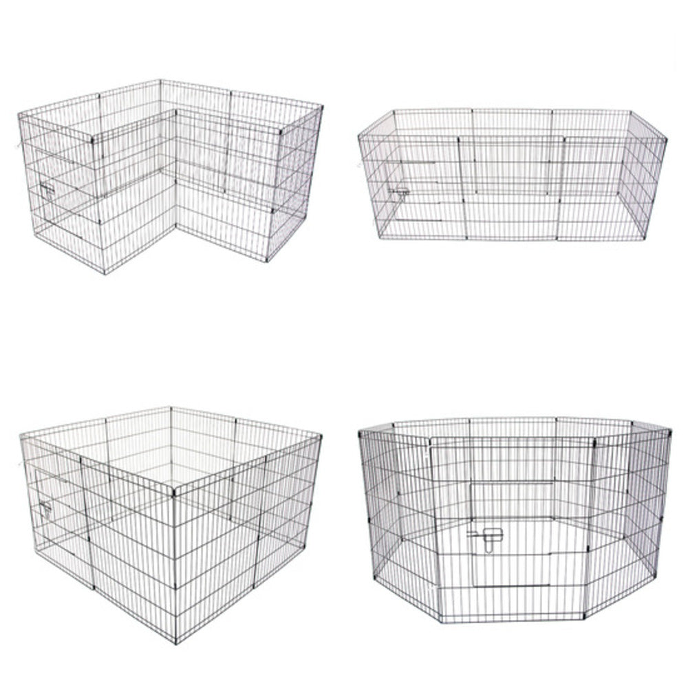 Paw Mate Pet Playpen 8 Panel 24in Foldable Dog Exercise Enclosure Fence Cage