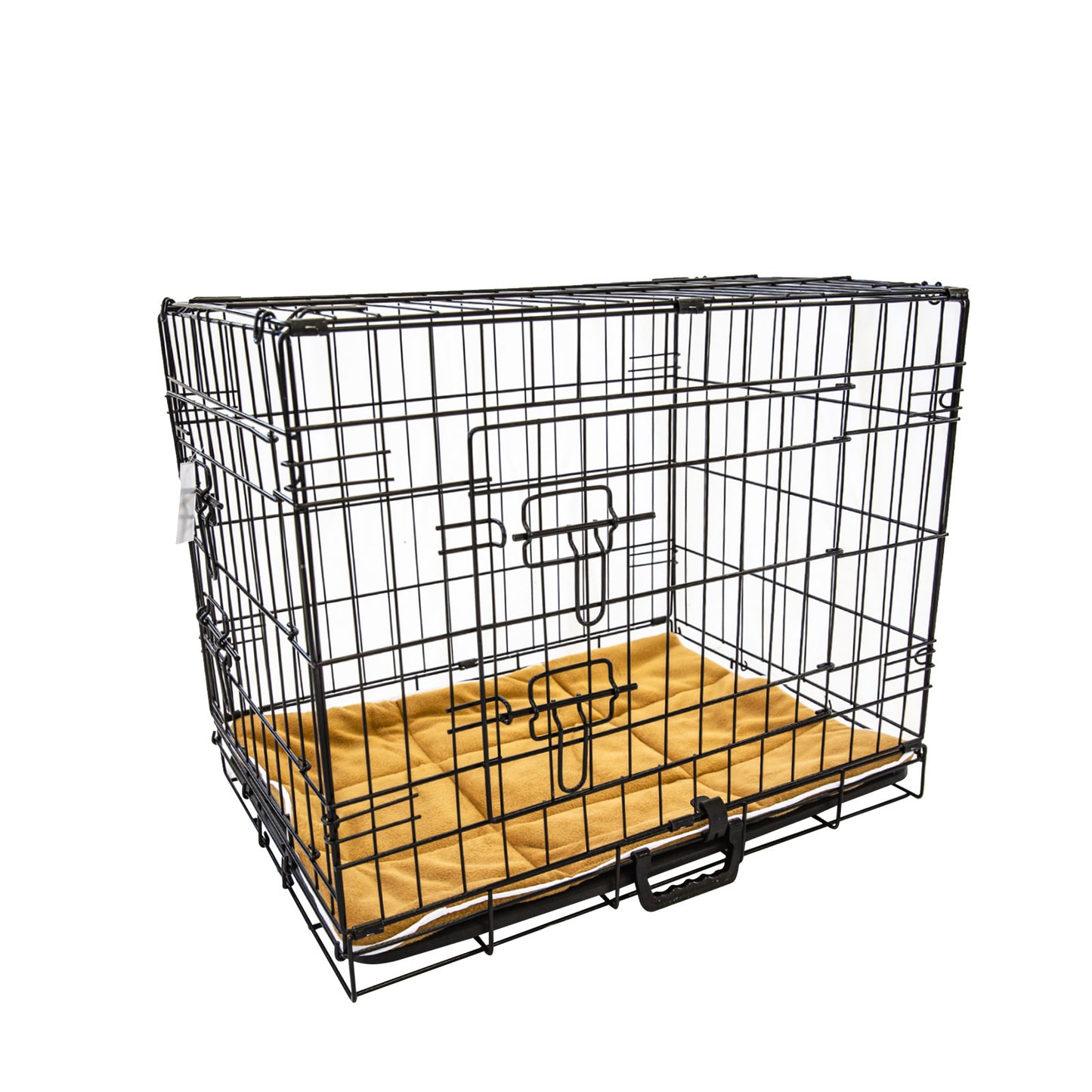 Paw Mate Wire Dog Cage Foldable Crate Kennel 24in with Tray + Cushion Mat Combo