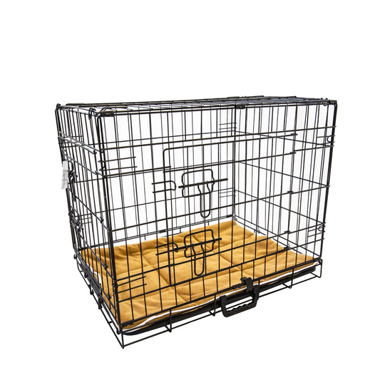 Paw Mate Wire Dog Cage Foldable Crate Kennel 24in with Tray + Cushion Mat Combo