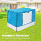 Paw Mate Wire Dog Cage Crate 24in with Tray + Cushion Mat + Blue Cover Combo