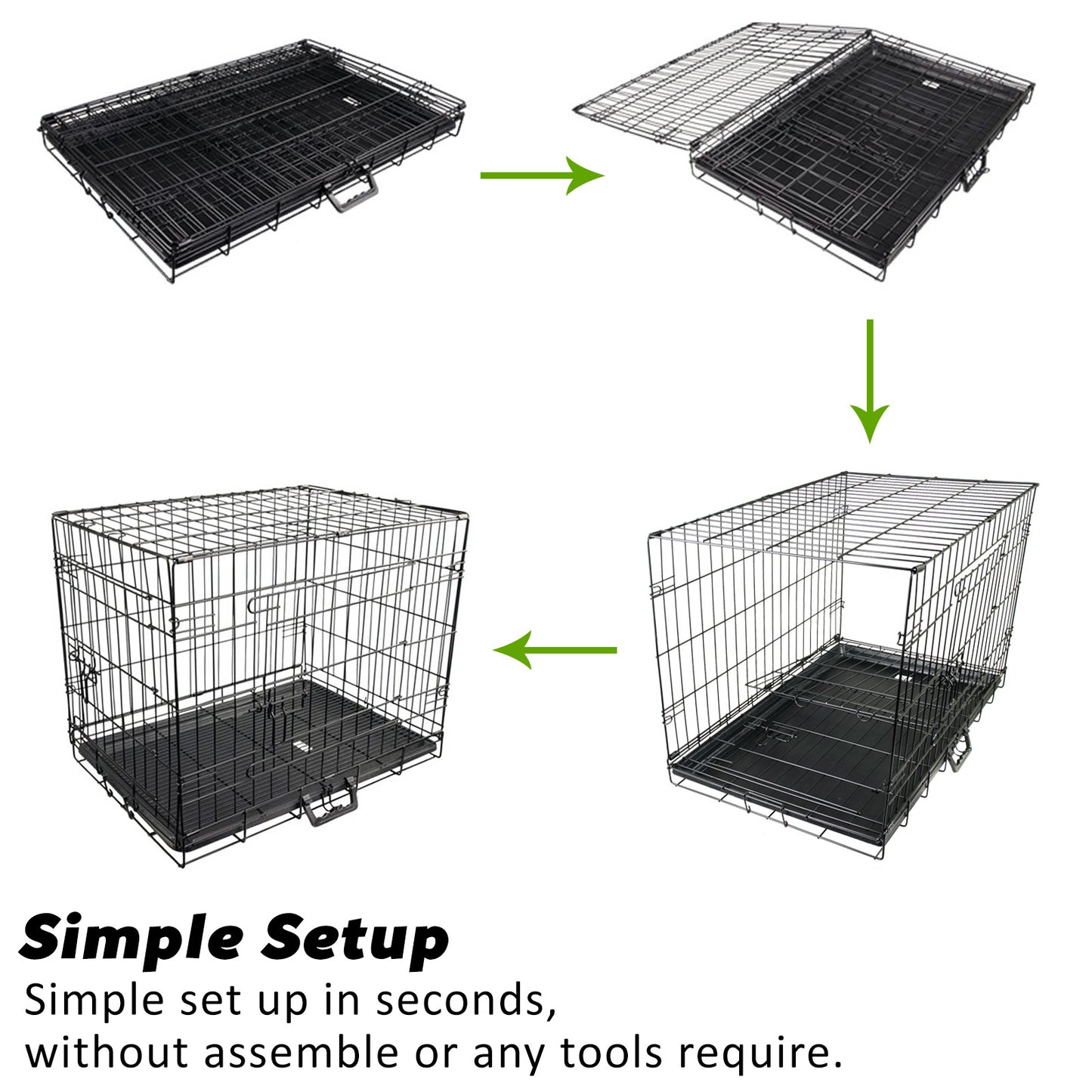 Paw Mate Wire Dog Cage Crate 24in with Tray + Cushion Mat + Pink Cover Combo