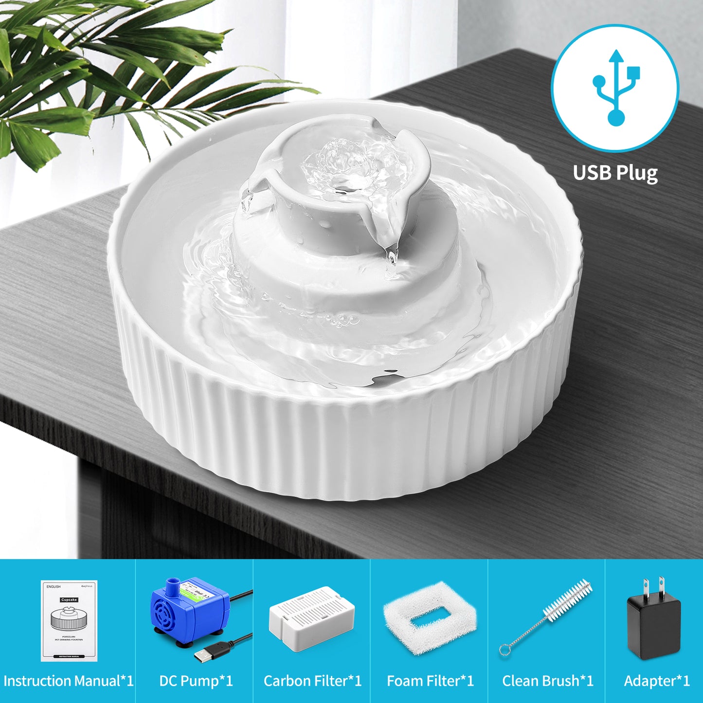 16 x Pet Dog Cat Fountain Filter Replacement Activated Carbon Exchange Filtration System Automatic Water Dispenser Compatible