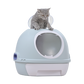 Hooded Cat Toilet Litter Box Tray House With Drawer & Scoop Blue