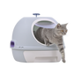 Hooded Cat Toilet Litter Box Tray House With Drawer & Scoop Blue