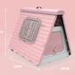 Small Foldable Plastic Pet Dog Puppy Cat House Kennel Pink