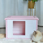 Small Plastic Pet Dog Puppy Cat House Kennel Pink