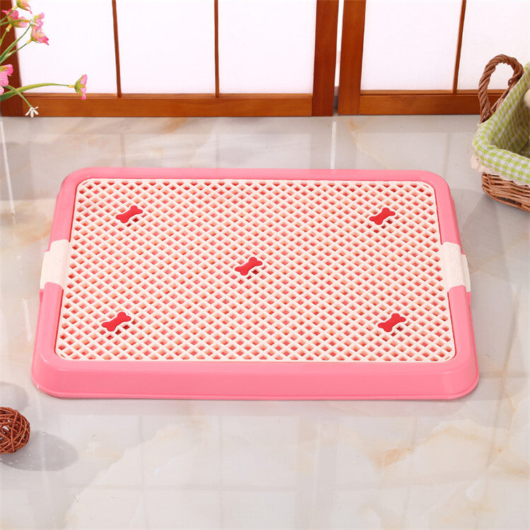 Large Portable Dog Potty Training Tray Pet Puppy Toilet Trays Loo Pad Mat Pink