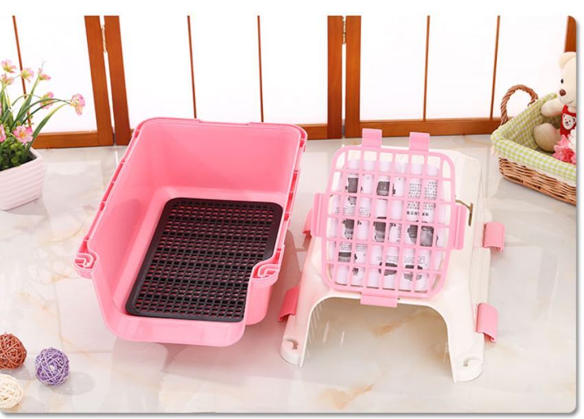 Small Dog Cat Crate Pet Carrier Rabbit Guinea Pig Cage With Tray-Pink