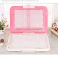Medium Portable Dog Potty Training Tray Pet Puppy Toilet Trays Loo Pad Mat Pink