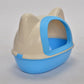 Medium Hooded Cat Toilet Litter Box Tray House With Scoop Blue