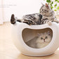 Cat Kitten Bed Cave Small Dog House Kennel Plastic Pet Pod Bedding Igloo White
