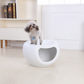 Cat Kitten Bed Cave Small Dog House Kennel Plastic Pet Pod Bedding Igloo White