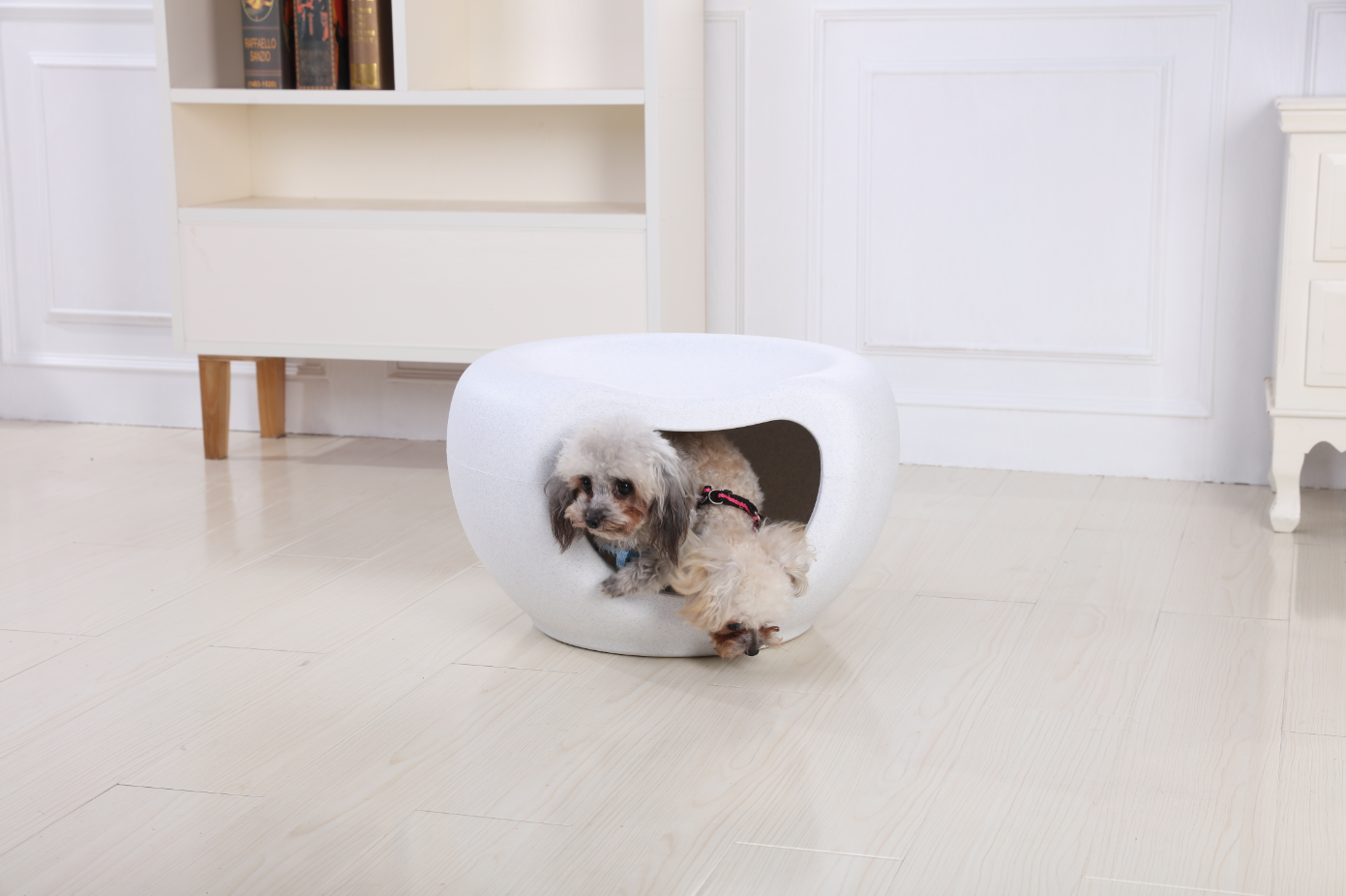 Cat Kitten Bed Cave Small Dog House Kennel Plastic Pet Pod Bedding Igloo White