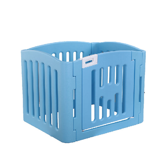 4-Panel Foldable Plastic Pet Pen with Gate - Portable Dog Fence Enclosure