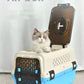 Medium Dog Cat Crate Pet Rabbit Carrier Travel Cage With Tray & Window Blue