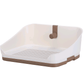 Medium Portable Dog Potty Training Tray Pet Puppy Toilet Trays Loo Pad Mat With Wall Brown