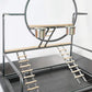Large Bird Cage Parrot Playpen Gym Toy Stand With Ladder On Wheels