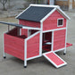 Red Chicken Coop Rabbit Hutch Cat Cage Hen Chook House