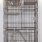 146 cm Brown Pet 4 Level Cat Cage House With Litter Tray & Wheel 72x47x146 cm