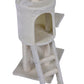 138cm Cat Scratching Post Tree Post House Tower with Ladder-Beige