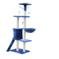 138cm Cat Scratching Post Tree Post House Tower with Ladder-Blue