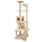 193cm Cat Scratching Tree Post Sisal Pole Scratching Post Scratcher Tower Condo Beige, Green and Blue