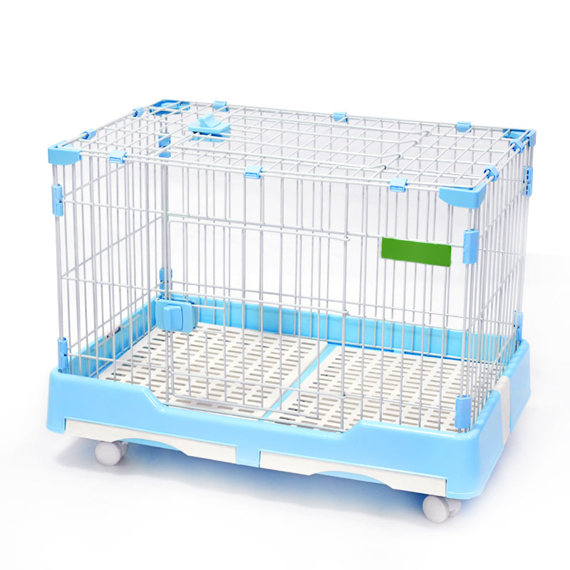 Large Pet Dog Cage & Cat Rabbit Crate Kennel with Potty Pad and Wheels