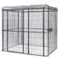 YES4PETS XXXXL Walk-in Bird Cat Dog Cage Pet Parrot Aviary  Perch Castor Wheel 219x158x203cm With Green Cover