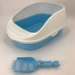 Large Portable Cat Toilet Litter Box Tray House with Scoop and Grid Tray