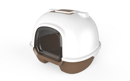 Cat Litter Box Portable Hooded  with Handle & Scoop - Available in Various Colors