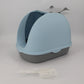 Portable Hooded Cat Toilet Litter Box Tray House with Handle and Scoop Blue