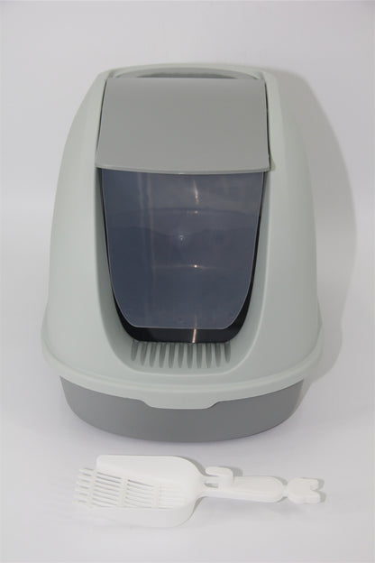 Portable Hooded Cat Toilet Litter Box Tray House with Handle and Scoop
