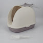 Portable Hooded Cat Toilet Litter Box Tray House with Handle and Scoop White