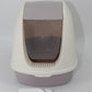 Portable Hooded Cat Toilet Litter Box Tray House with Handle and Scoop White