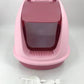 XL Portable Hooded Cat Toilet Litter Box Tray House with Charcoal Filter and Scoop Pink