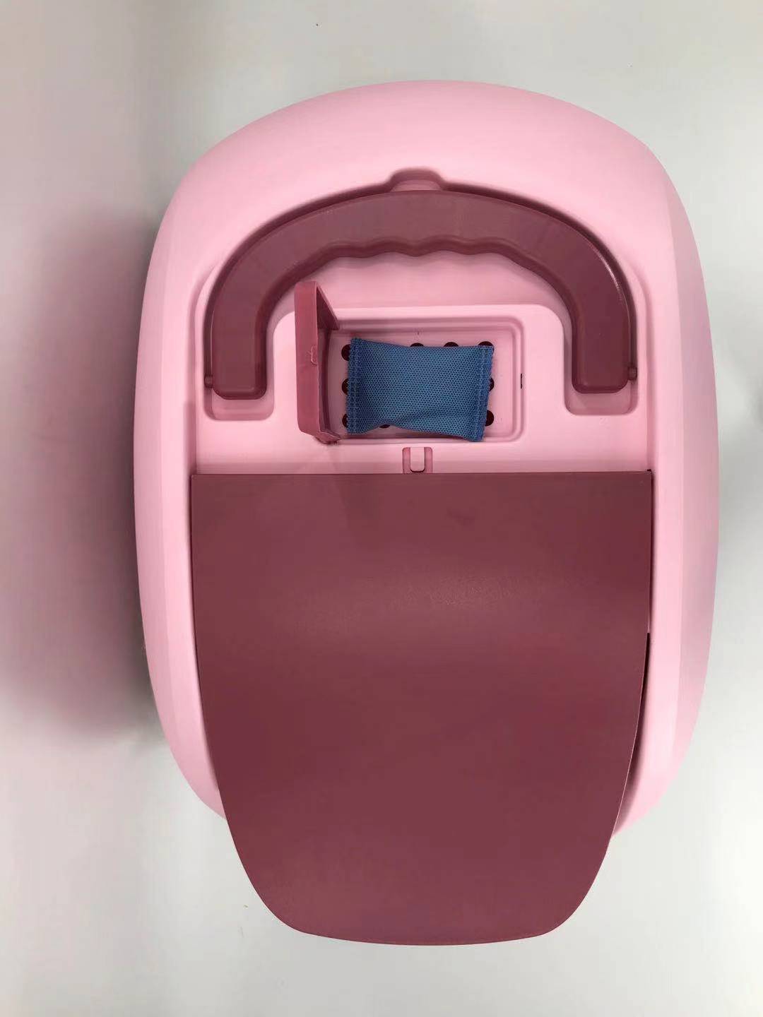 XL Portable Hooded Cat Toilet Litter Box Tray House with Charcoal Filter and Scoop Pink