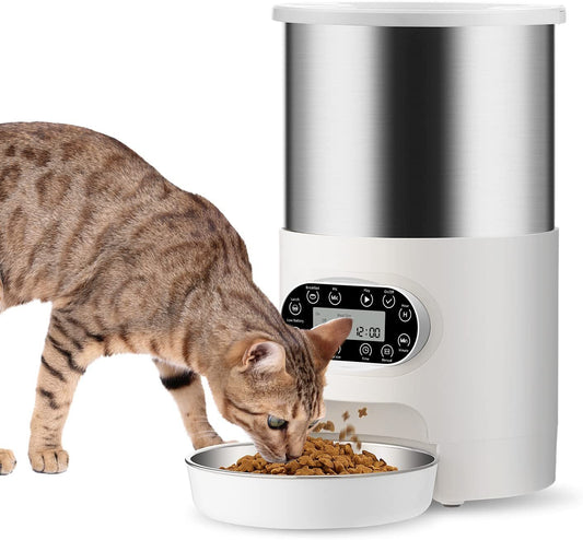 Electric Automatic Pet Feeder - Stainless Steel Dispenser for Dogs, Cats & Rabbits (3L & 4.5L)