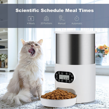 Electric Automatic Pet Feeder - Stainless Steel Dispenser for Dogs, Cats & Rabbits (3L & 4.5L)