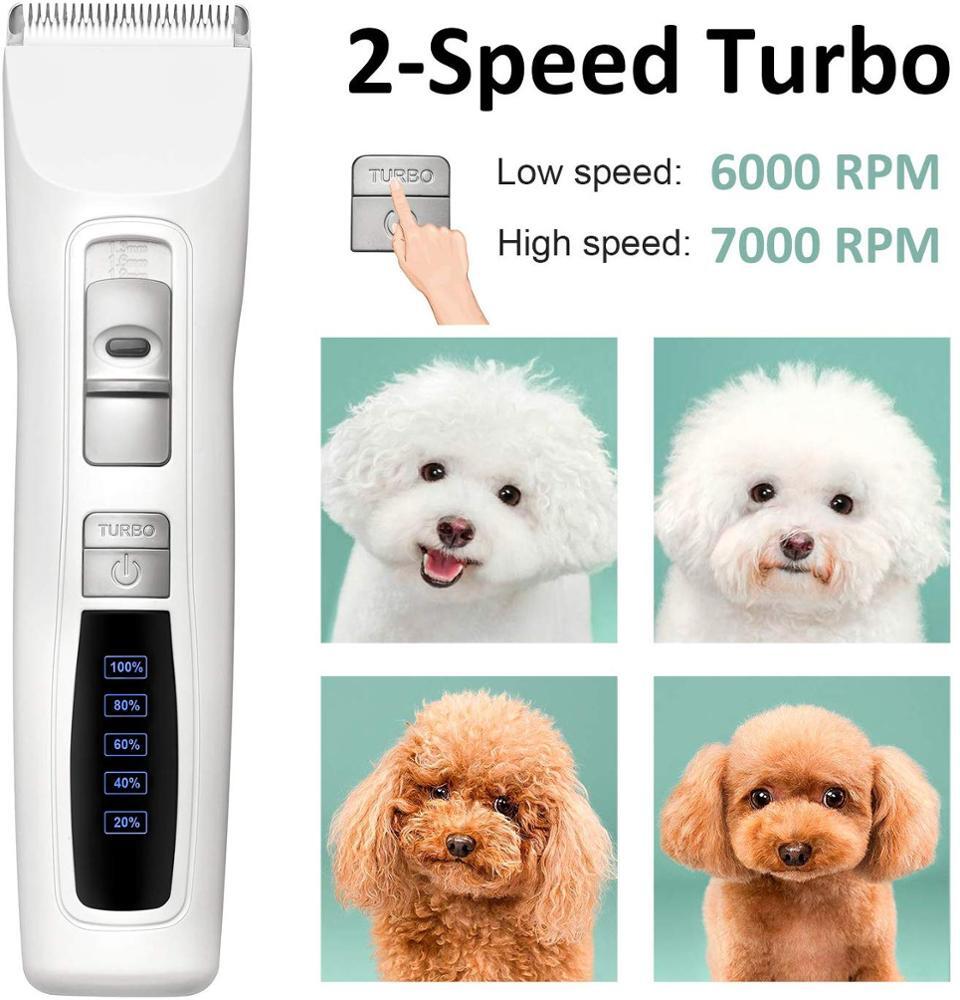 Pet Electric Dog Pet Clipper Kit Blade Set Cat Animal Hair Grooming Cordless White