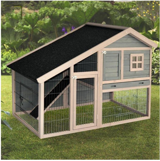 Grey Chicken Coop Rabbit Hutch Ferret Cage Hen Chook House