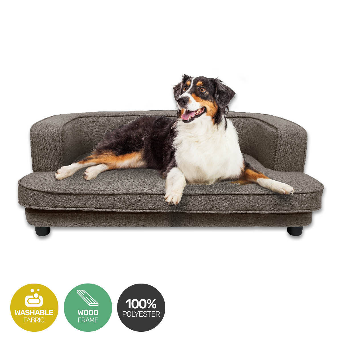 Pet Basic Pet Sofa Bed Stylish Luxurious Sturdy Washable Fabric Brown 98cm