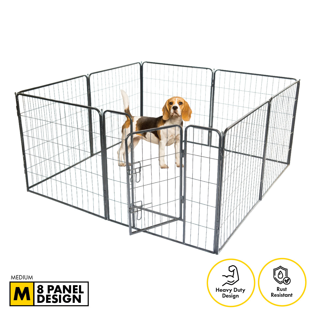 Pet Basic 8 Panel Pet Playpen Exercise Enclosure Cage Puppy Dog 80cm x 80cm