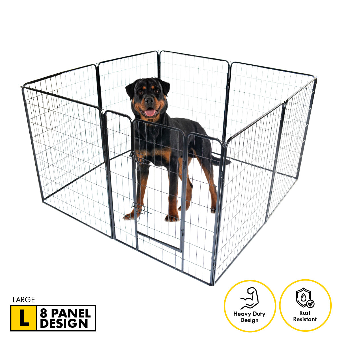 Pet Basic 8 Panel Pet Playpen Exercise Enclosure Cage Puppy Dog 80cm x 100cm